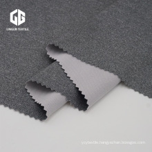 Dark Heather Grey Cationic Poly Interlock Knitted Fabric